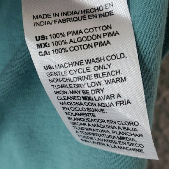 Chico's Teal Tunic Sweatshirt Prima Cotton Scoop Neck Gold Button Trim Size 2X - Picture 12 of 12